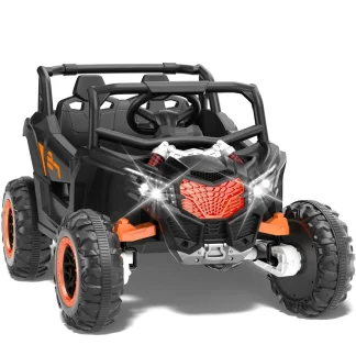 24V Kids Ride On UTV with Electric Dump Bed, 4WD Electric UTV Car for Kids Ages 3-8, 800W Quad Motors, 20" Extra Wide Seat, 130 Lbs Capacity, 2.4G Remote Control, Bluetooth MP3 Player,Black.