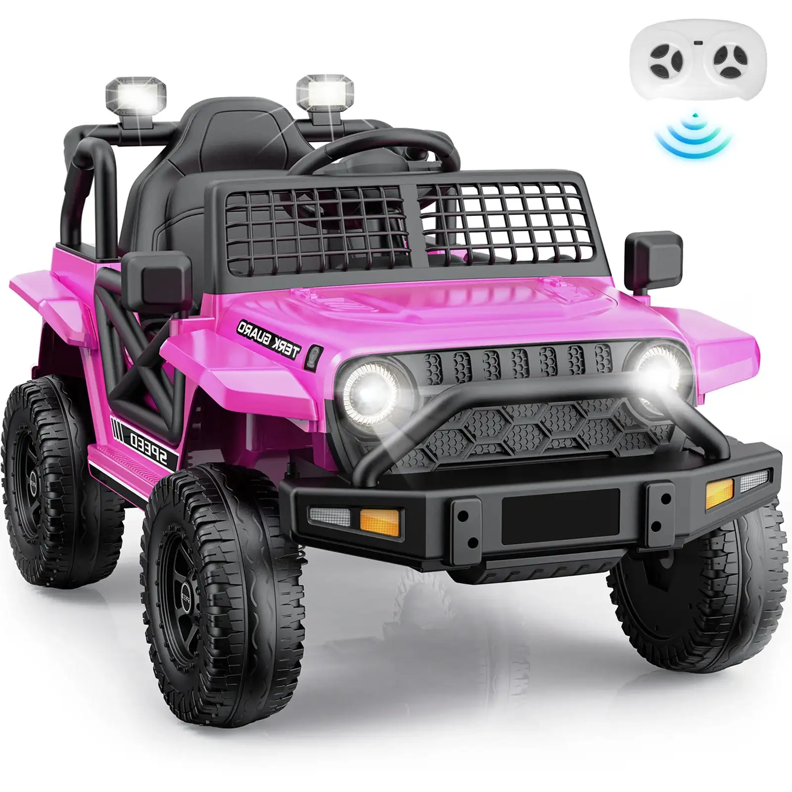 QUIKRA 12V Electric Ride on Car Toy for Toddler , Powered Ride on Toys with Remote Control,Four-Wheel Suspension, Bluetooth Music, LED Lights