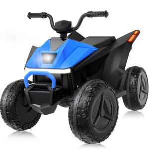 24V Battery Powered Ride on Cars, Electric Kids ATV with LED Lights Bluetooth, MP3, Spring Suspension, 2-Seater Quad for Boys Girls.