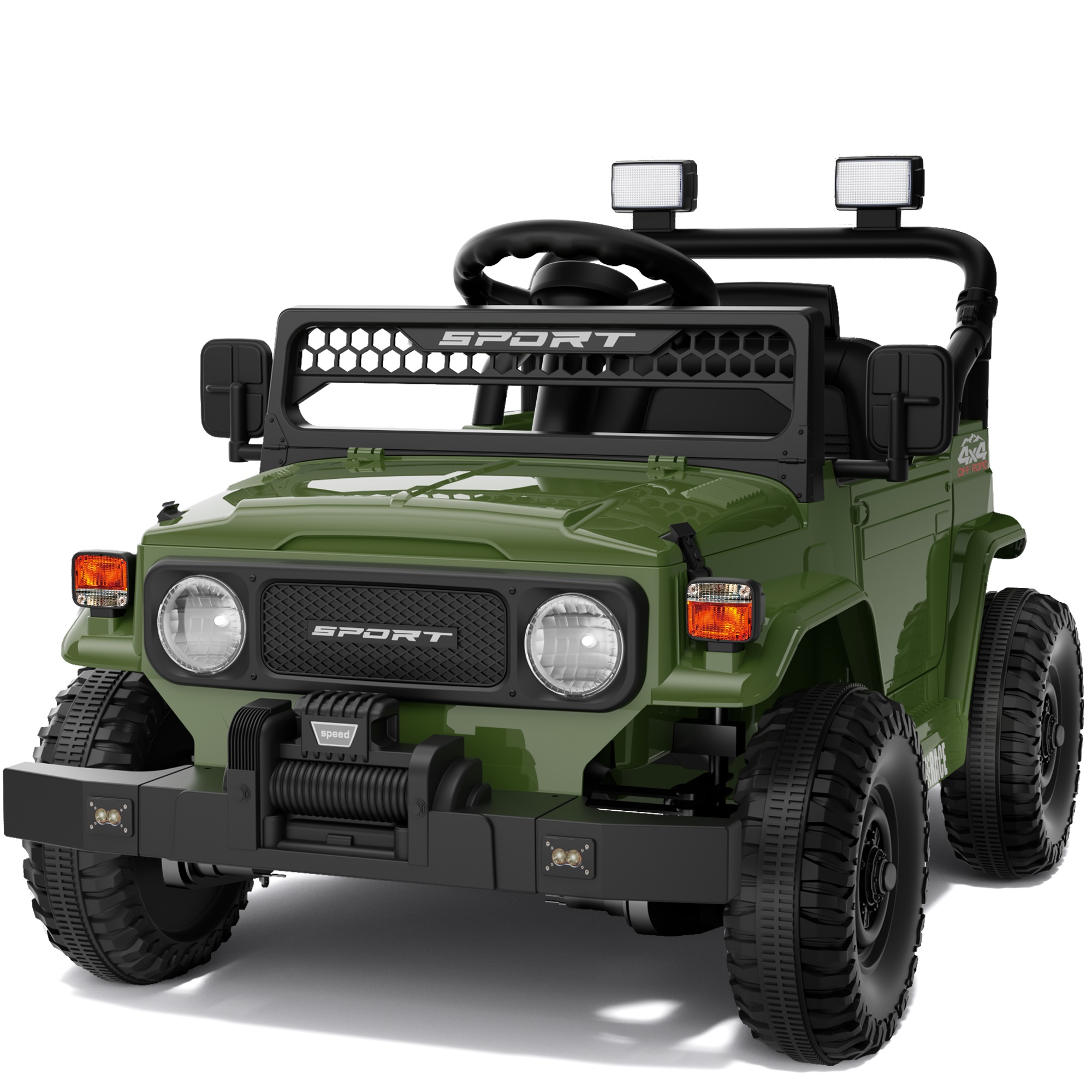 12V 7Ah Ride on Toys with Remote, Electric Cars for Kids 3-5, Spring Suspension, Bluetooth Music & LED Lights